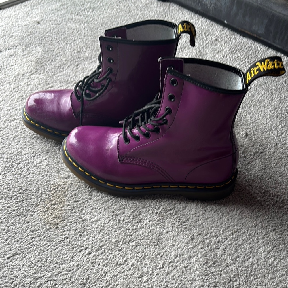 Dr. Martens Purple Leather Boots